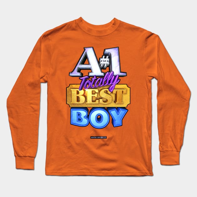 A#1 TOTALLY BEST BOY Long Sleeve T-Shirt by MannArtt